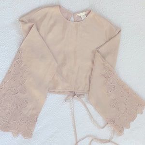 Embroidery top long sleeves